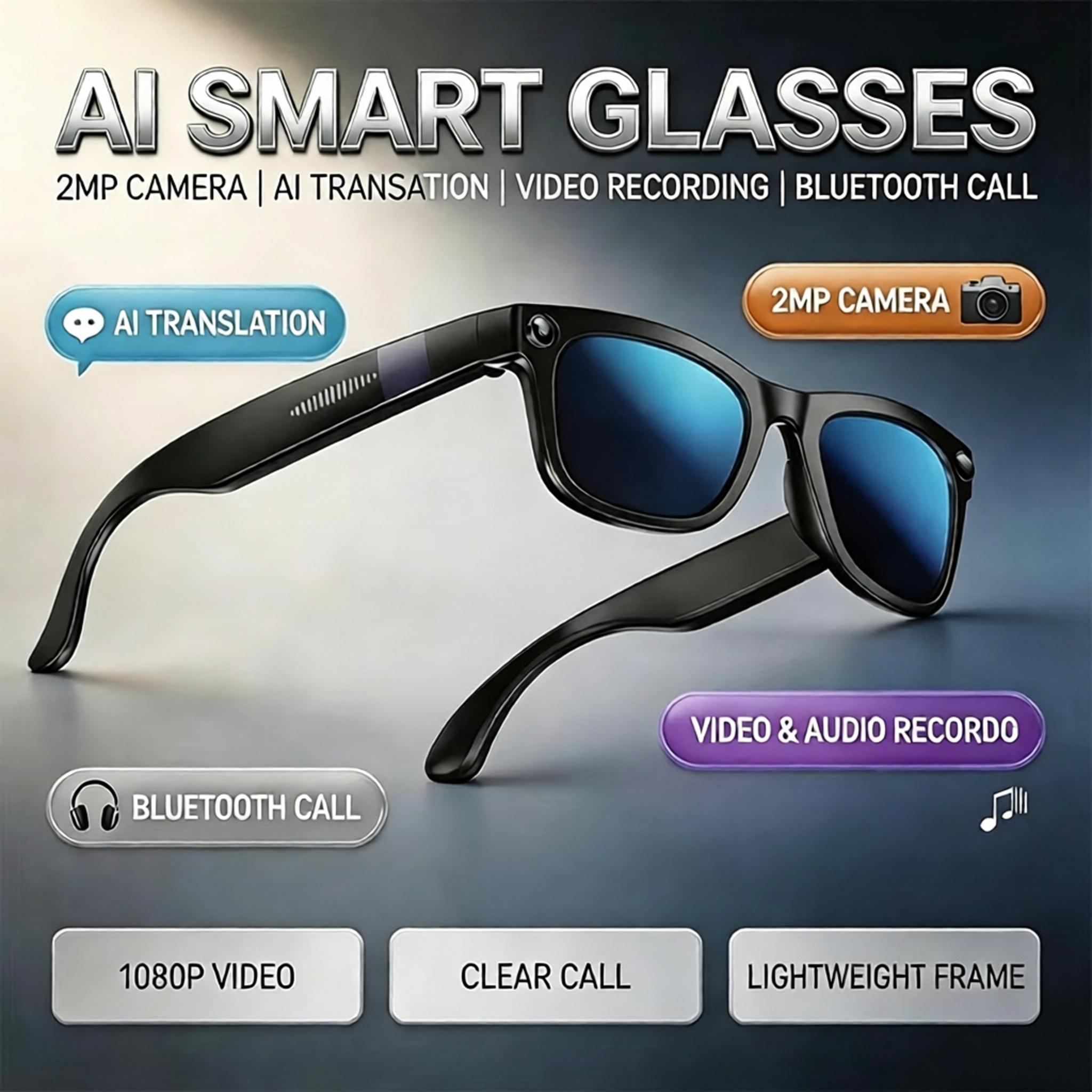 Audio With Music Ai - Nouvelles lunettes intelligentes Bluetooth avec caméra