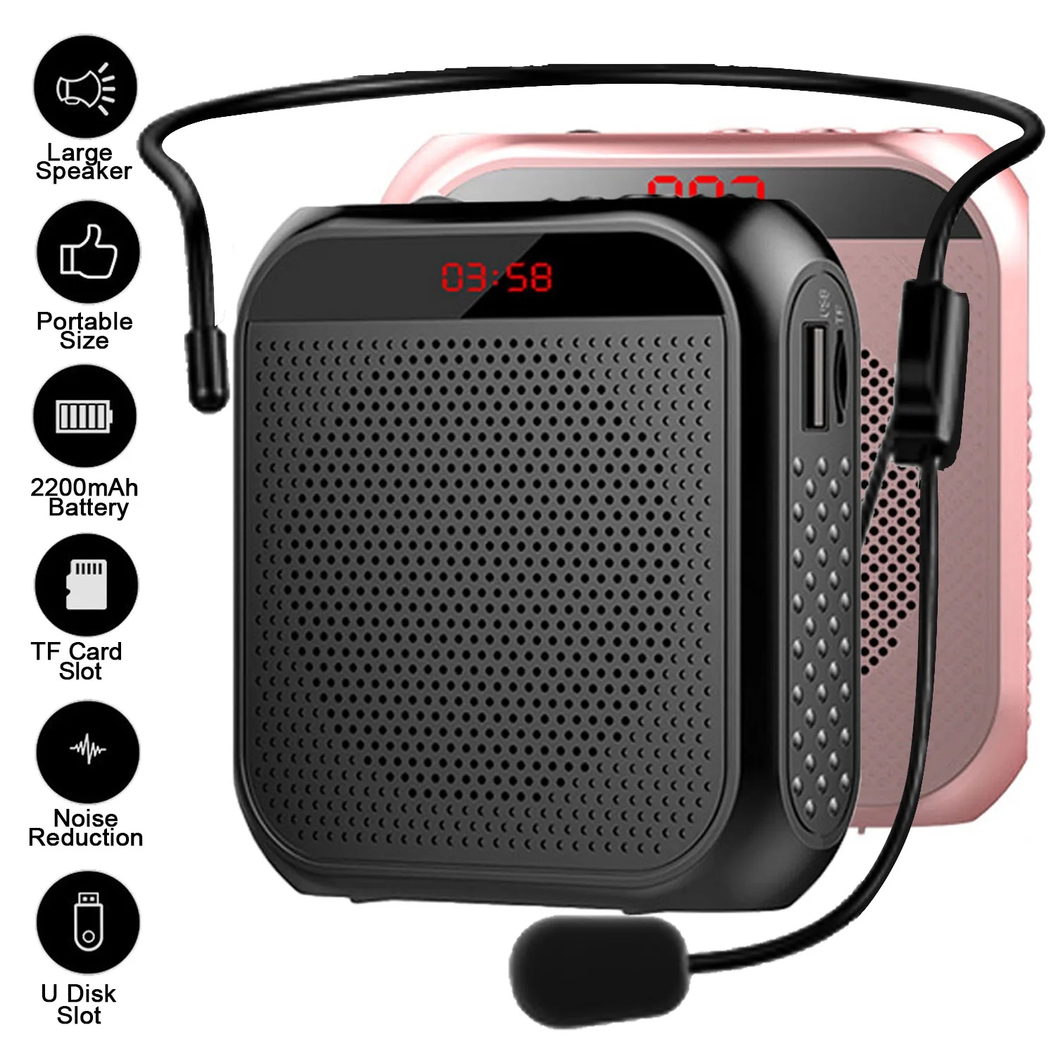 Portable Amplifier Mini - Amplificateur vocal Portable mégaphone, Mini haut-parleur