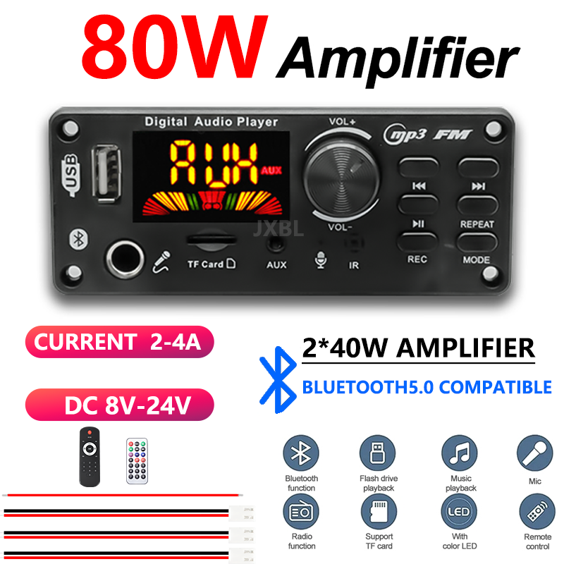 Audio Music Play - Carte décodeur MP3 Bluetooth 5.0 80W,
