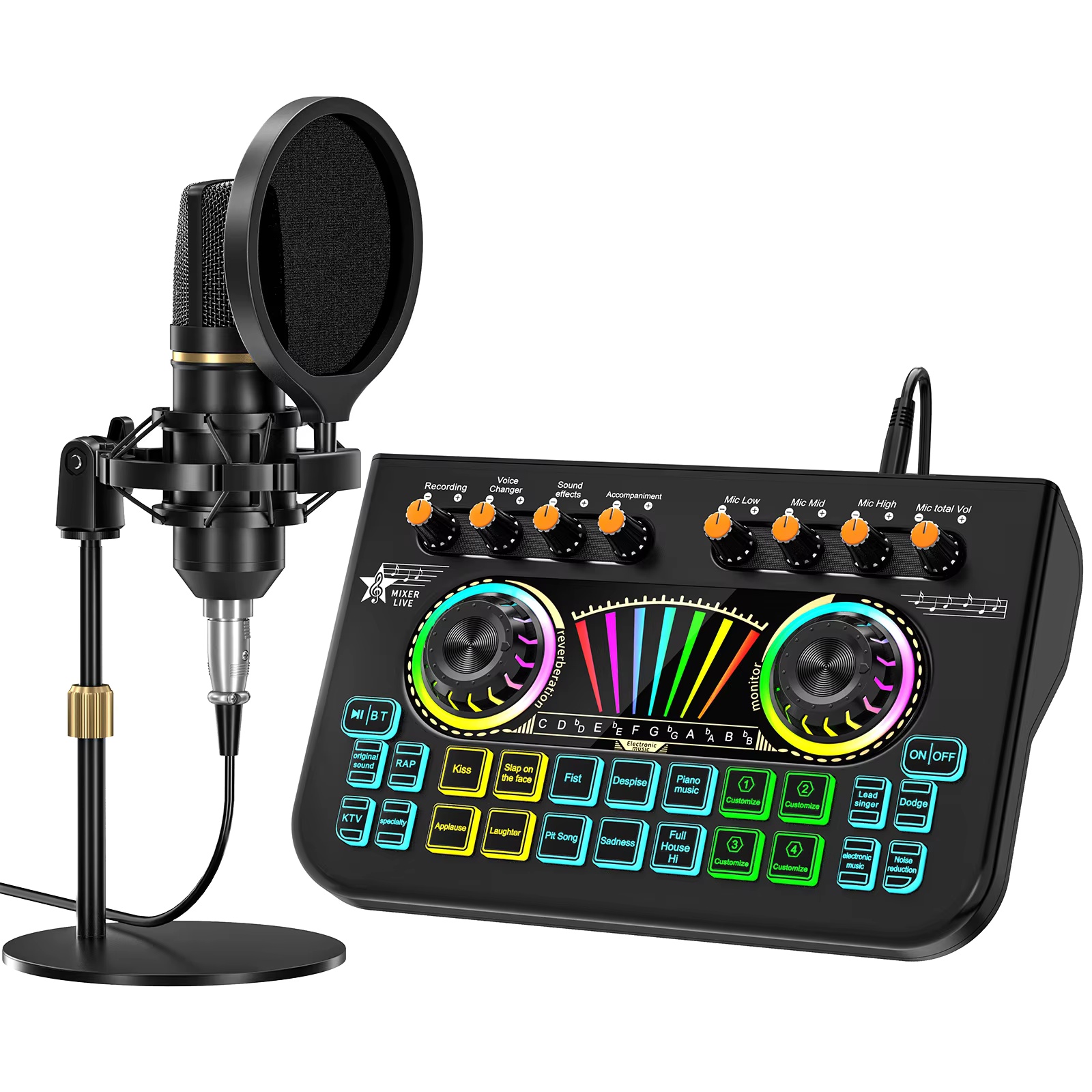 Audio Music Youtube - Kit de microphone pour podcast Tenlamp