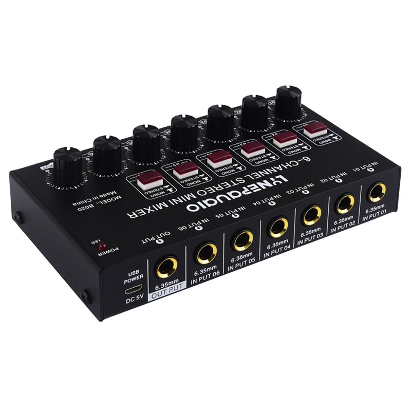 Audio Music Mixer - Mini-mixeur audio stéréo 6 canaux exquis