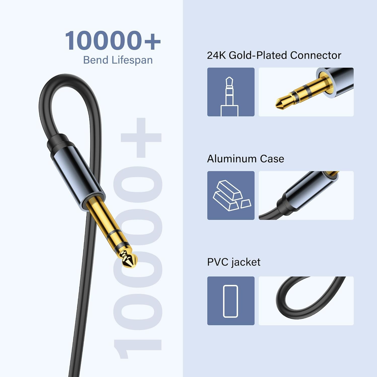 Câble AUX 3.5mm à 6.5mm, 1/4 à - Audio Music Mixer avis et prix