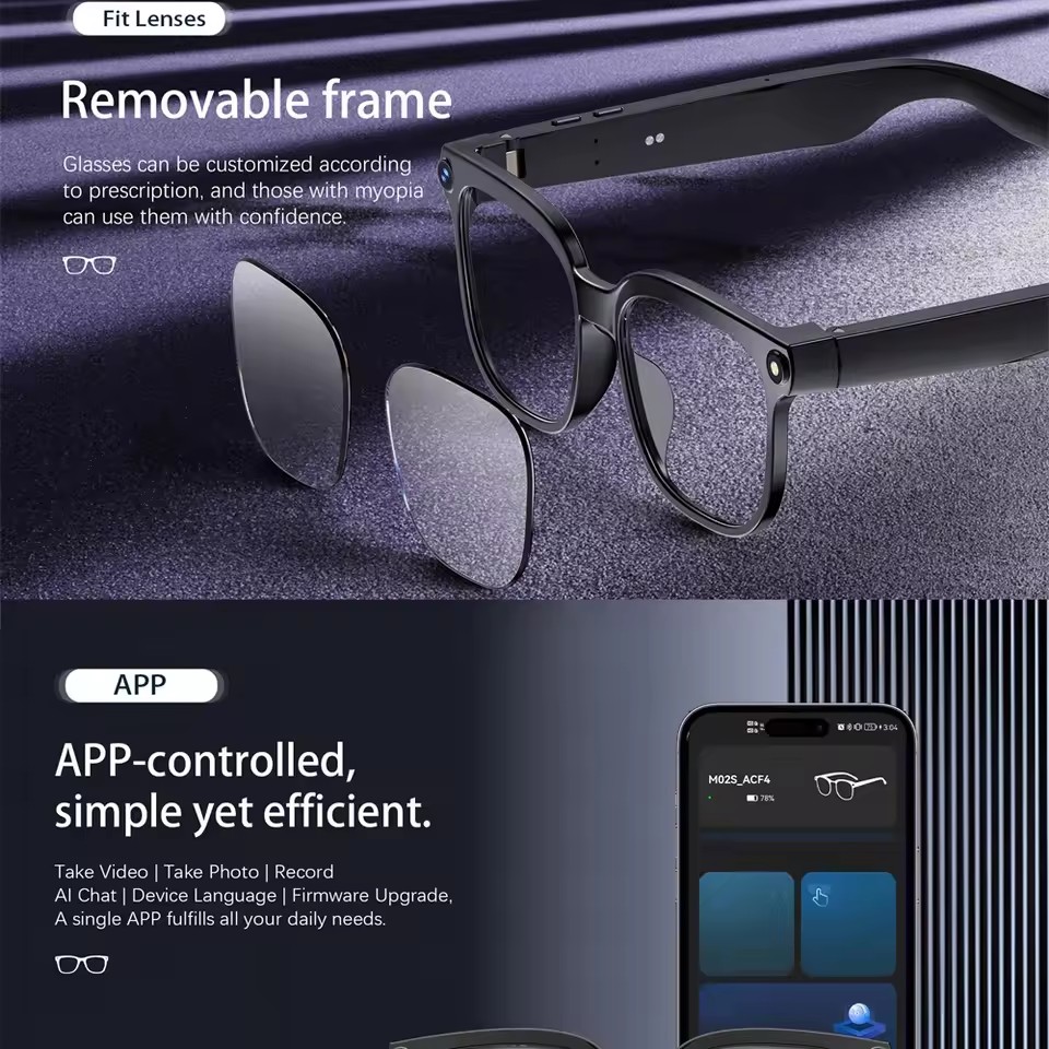 Lunettes intelligentes M02S AI - Audio With Music Ai avis et prix