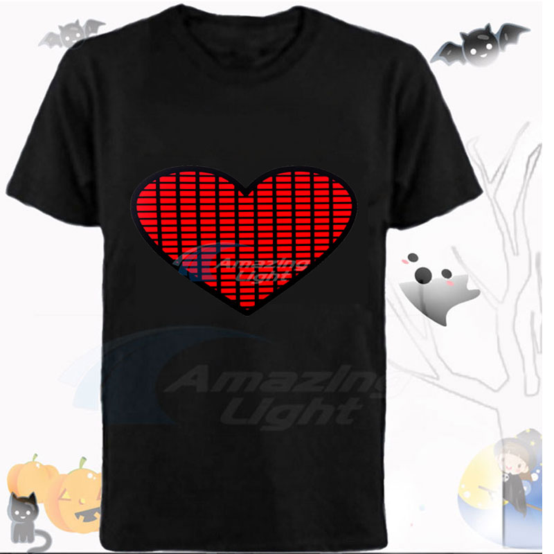 T-Shirt LED avec égaliseur EL, - Audio Music Mixer avis et prix