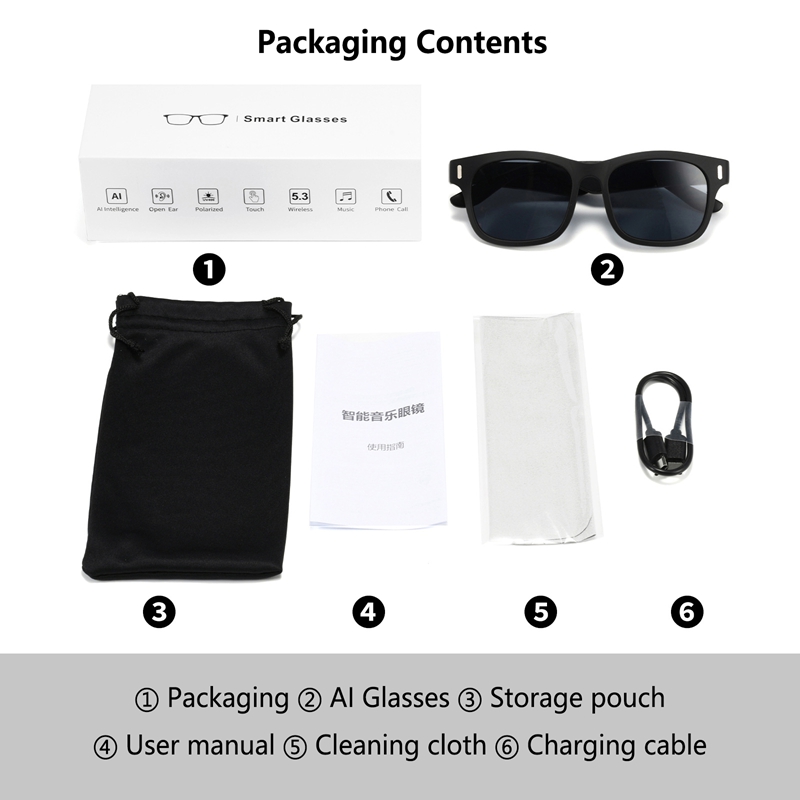 Lunettes de soleil intelligent - Audio With Music Ai avis et prix