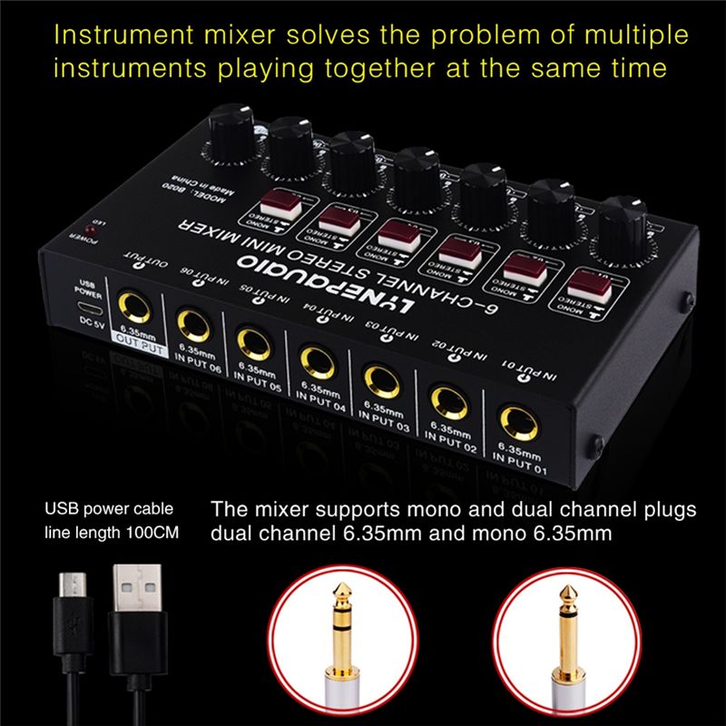 Mini-mixeur audio stéréo 6 can - Audio Music Mixer avis et prix